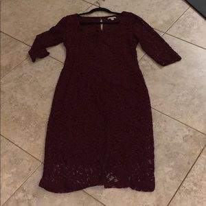 Burgundy Eva Mendes dress